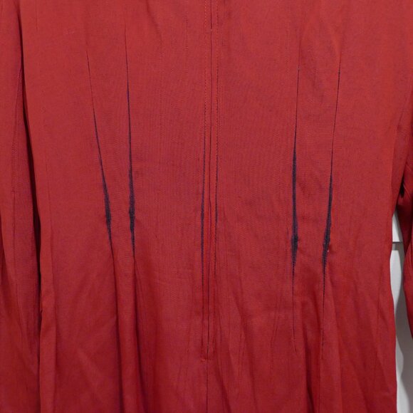 Vintage Scarlett 80's 90's Red Ethnic Mini Dress Beaded Collar Witchy Boho - Picture 7 of 11